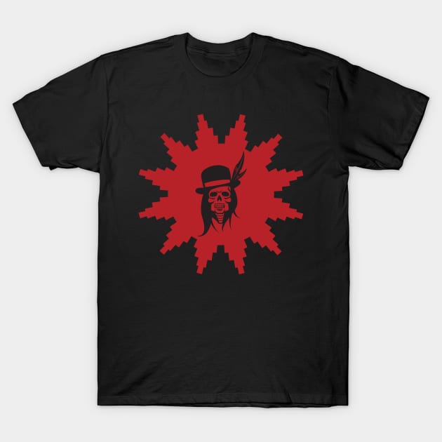 Indian Chief Skull With Navajo Design T-Shirt by MonkeyBusiness